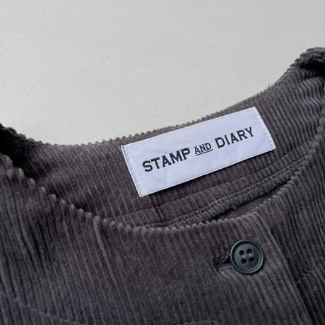 STAMP AND DIARY コットンコーデュロイ ノーカラージャケット