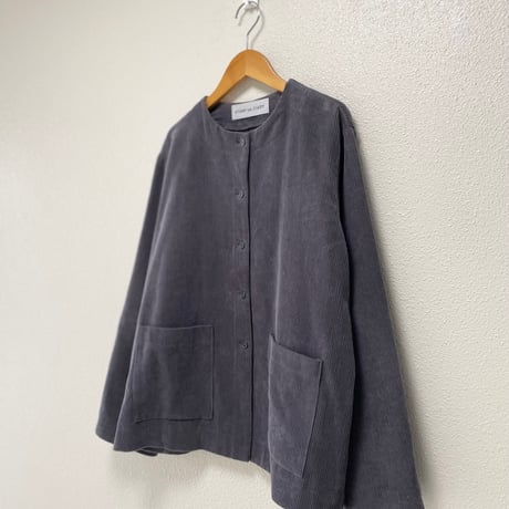 STAMP AND DIARY コットンコーデュロイ ノーカラージャケット