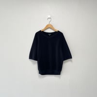 INDIVI Vネックガーター編みニット 【ブラック】