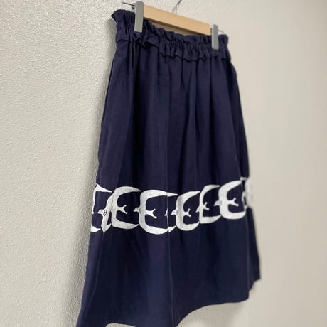 mina perhonen laundry go!  コットンリネン刺繍スカート