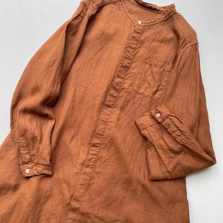 nest Robe リネンバンドカラーシャツワンピース