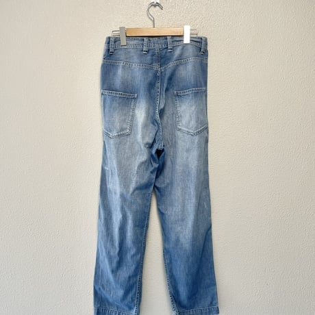 販売継続品 / GRANDMA MAMA DAUGHTER ライトデニムサイドジップテーパードパンツ 【VINTAGE WASH】