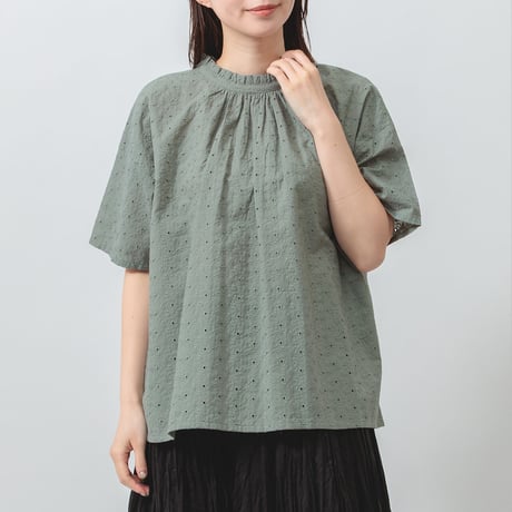 【4色展開】select 衿フリルギャザーブラウス