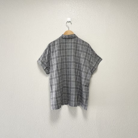 grin モノトーンチェックボックスシャツ