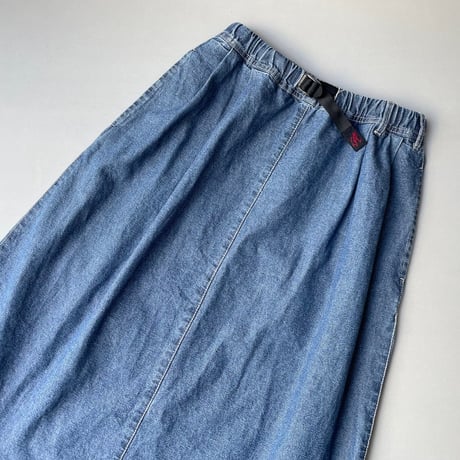 GRAMICCI  LIGHT DENIM LONG FLARE SKIRT