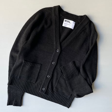 MHL. リネンウール Vネックカーディガン