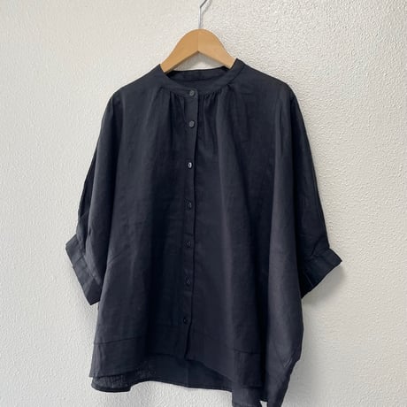 Leshy forest 切り替えスリーブ リネンビッグシャツ