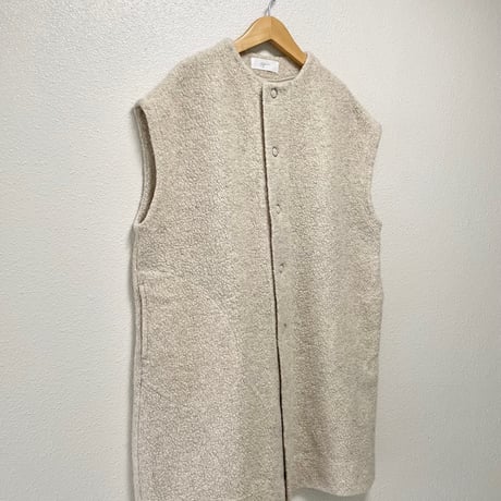 2023AW / grin シープパイルボアロングベスト【アイボリー】