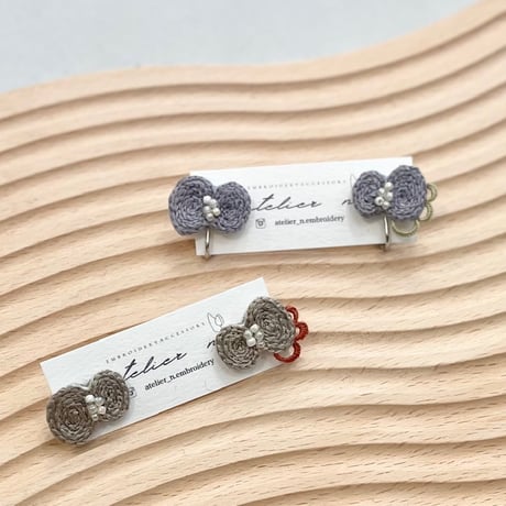 atelier N 刺繍耳飾り