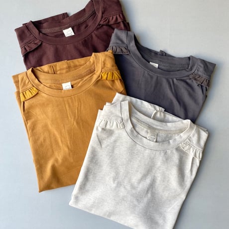 【4色展開】select 肩フリルデザインカットソー