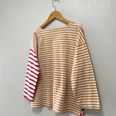 2025AW / NATURAL LAUNDRY パネルボーダー バイカラープルオーバー
