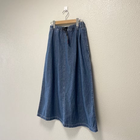 GRAMICCI  LIGHT DENIM LONG FLARE SKIRT