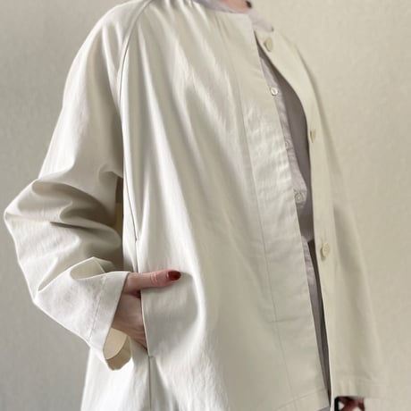 タグ付き未使用品 / 2023SS / evam eva no collar short coat