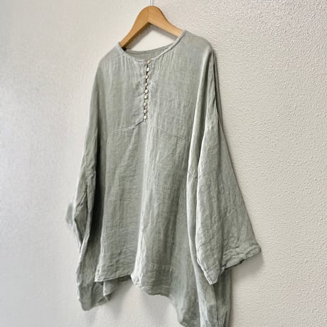 nest Robe リネン先染めガーゼビッグブラウス
