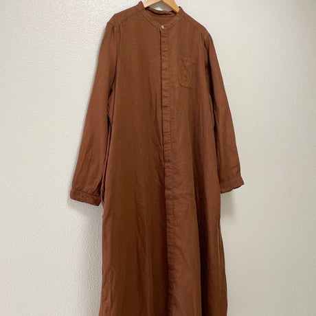 nest Robe リネンバンドカラーシャツワンピース