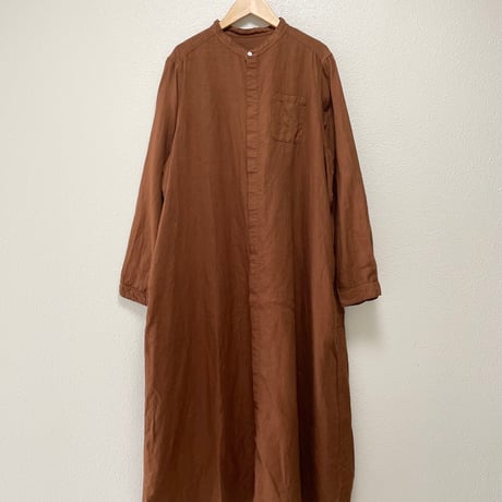nest Robe リネンバンドカラーシャツワンピース