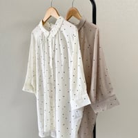 【2色展開】select コットンボイルドット前開きチュニック