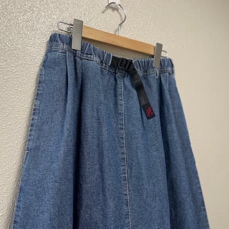 GRAMICCI  LIGHT DENIM LONG FLARE SKIRT