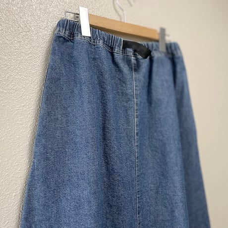 GRAMICCI  LIGHT DENIM LONG FLARE SKIRT