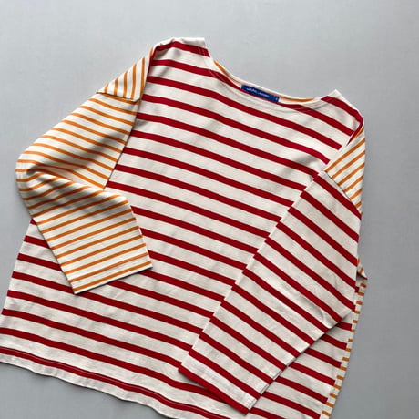 2025AW / NATURAL LAUNDRY パネルボーダー バイカラープルオーバー