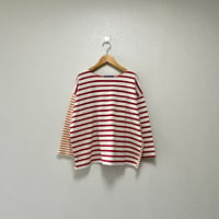 2025AW / NATURAL LAUNDRY パネルボーダー バイカラープルオーバー