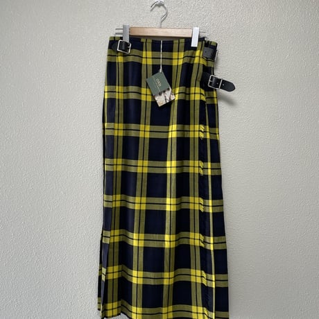 タグ付き未使用品 / O'NEIL of DUBLIN ウーステッドウール ロングキルトスカート