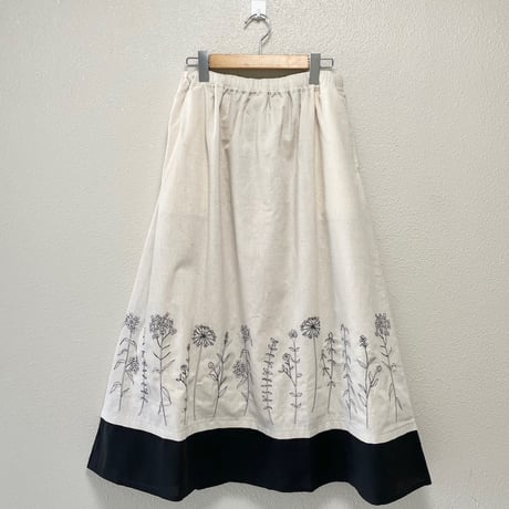 【3色展開】select 花柄刺繍レイヤード風スカート