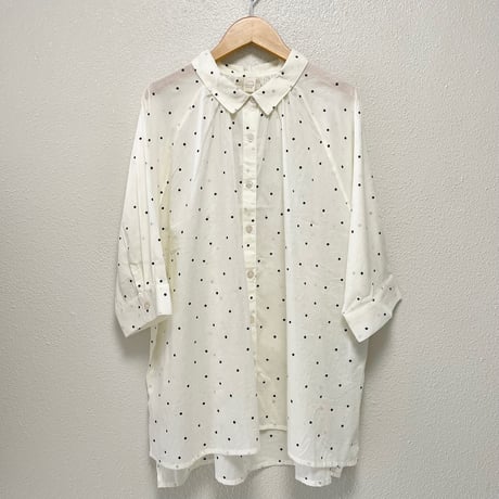 【2色展開】select コットンボイルドット前開きチュニック