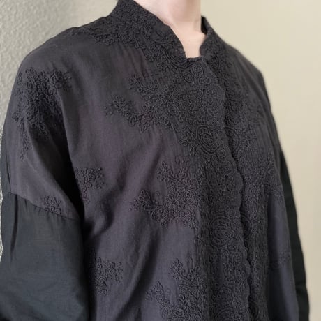 定番販売品 / mizuiro ind レーススタンドカラーワイドシャツ