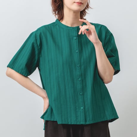 【4色展開】select バンドカラーブラウス