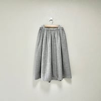 STAMP AND DIARY ウールチドリチェック タックギャザースカート【グレー】