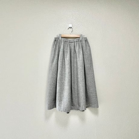 STAMP AND DIARY ウールチドリチェック タックギャザースカート【グレー】