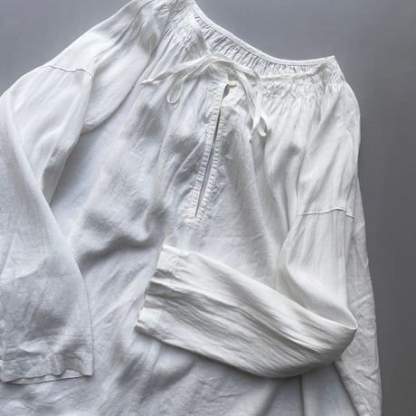 2024SS / nest Robe UpcycleLino 近江晒目メニーギャザースモック
