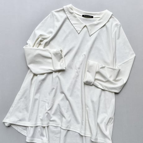 mizuiro ind 襟付きロングスリーブプルオーバー