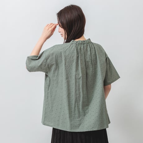 【4色展開】select 衿フリルギャザーブラウス