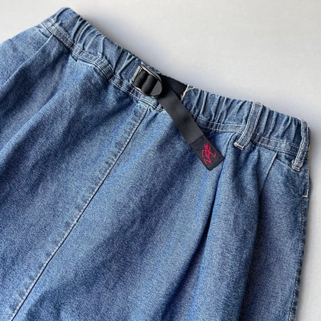 GRAMICCI  LIGHT DENIM LONG FLARE SKIRT