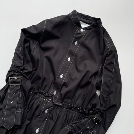 COMME des GARCONS Noir Kei Ninomiya ベルト スリーブ ノーカラーワンピース