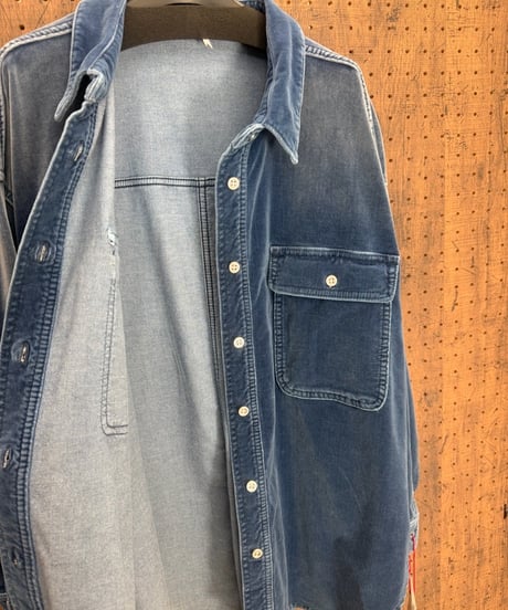 Dignite collier ディニテコリエ  こなれ別珍デニム オーバーシャツ