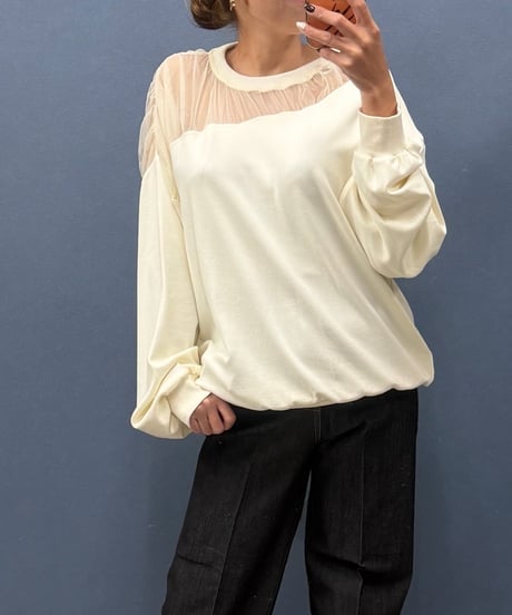 Pauline Bleu ポリーヌブロー　シアーチュール切替 プルオーバー
