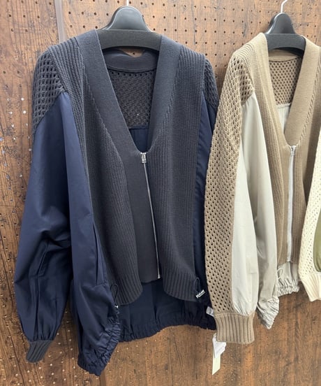 Uncarnet アンカルネ　メッシュニット切替 ジップブルゾン