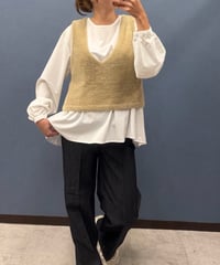 Uncarnet アンカルネ　シャギーニットベスト×バックプリーツブラウス 2点セット