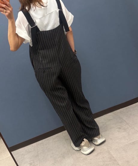 Pauline Bleu ポリーヌブロー　コクーンシルエットストライプサロペット