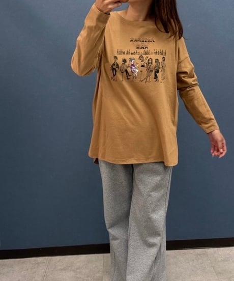 ATELIER SIX  アトリエシックス　刺繍ガール×BARプリントロンT
