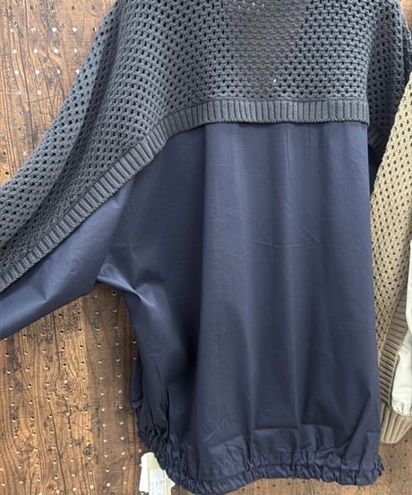 Uncarnet アンカルネ　メッシュニット切替 ジップブルゾン