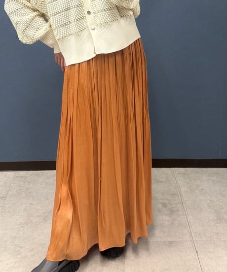 ATELIER SIX アトリエシックス　シャイニーワッシャープリーツロングスカート