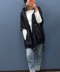 Pauline Bleu ポリーヌブロー　中綿フーデッドポンチョブルゾン