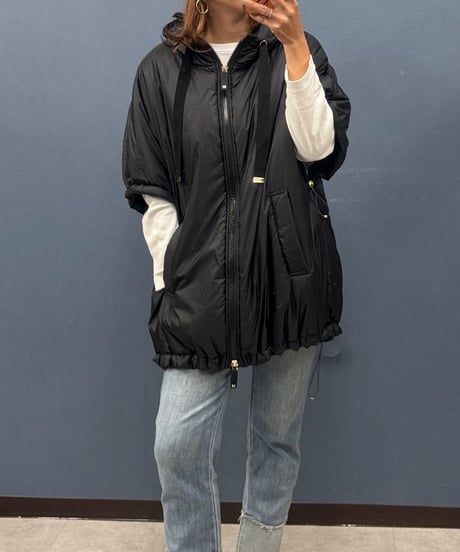 Pauline Bleu ポリーヌブロー　中綿フーデッドポンチョブルゾン