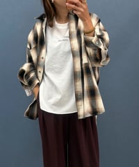 Dignite collier ディニテコリエ 大人のオンブレチェック オーバーシャツ