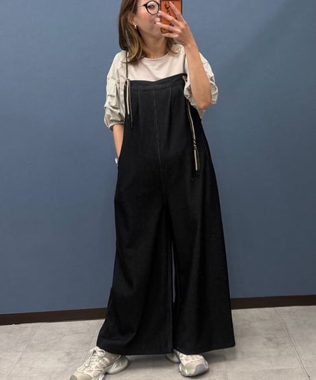 Pauline Bleu ポリーヌブロー　ジャージーデニム風サロペット