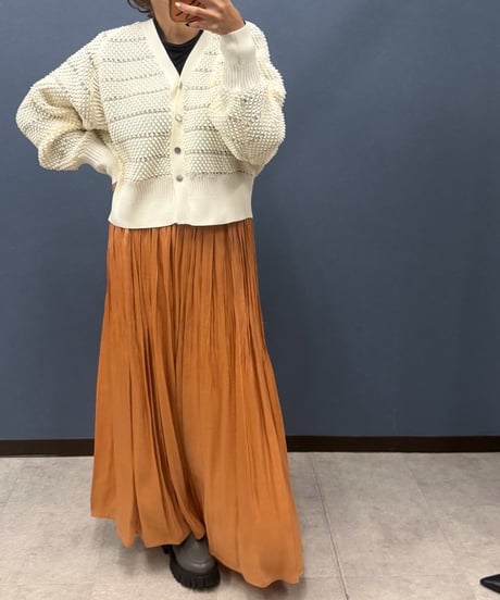 ATELIER SIX アトリエシックス　シャイニーワッシャープリーツロングスカート